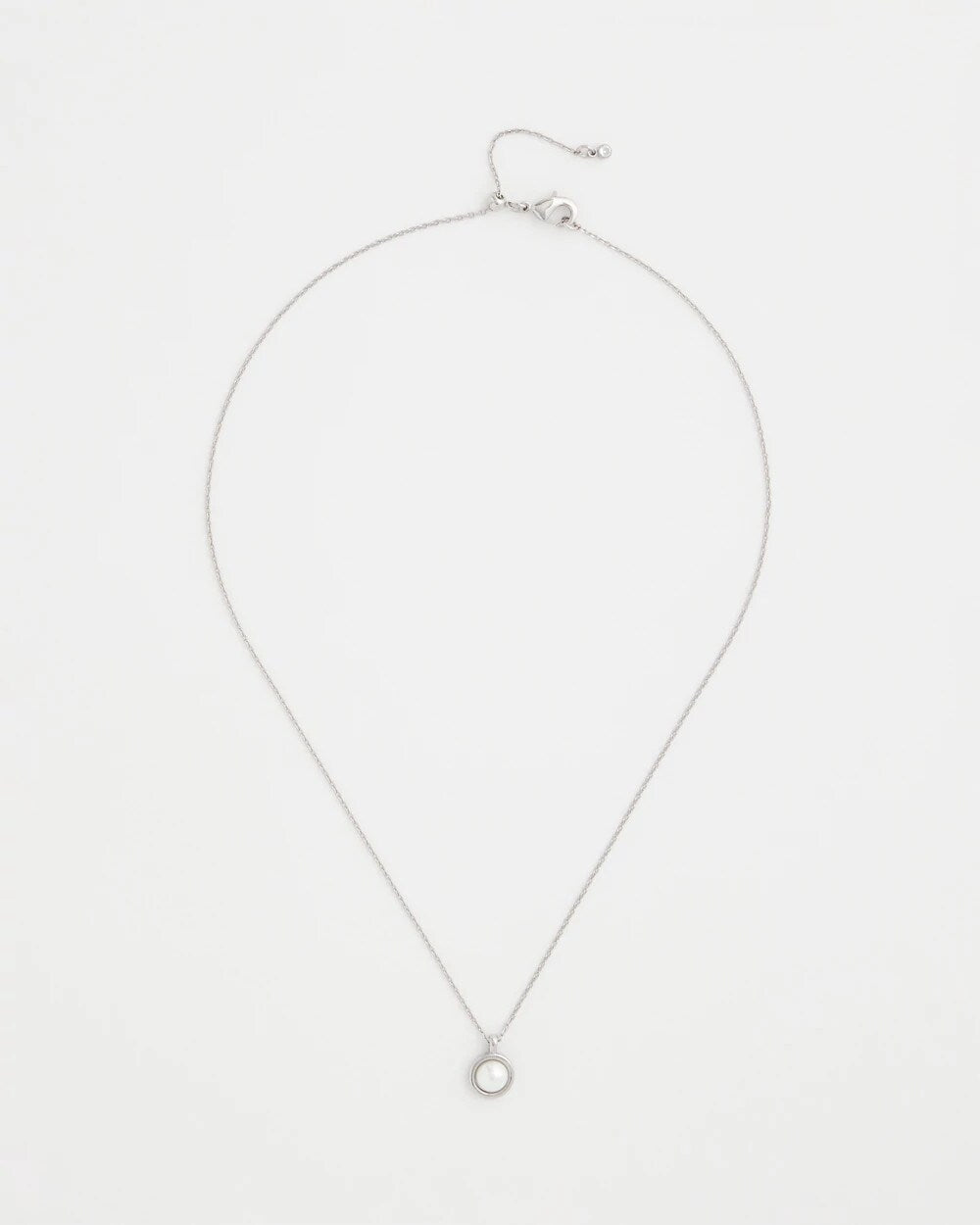 Chico's On Sale - Silver Pearl Single Strand Necklace