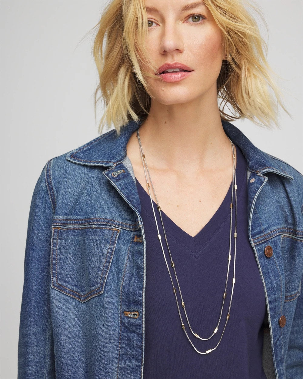 Chico's Discount - Mixed Metal Double Strand Necklace