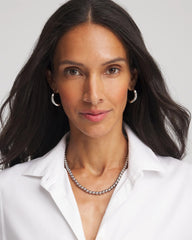 Chico's For Sale - Silvertone Beaded Necklace