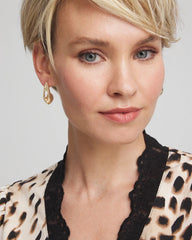 Chico's Outlet - Gold Puff Hoop Earrings
