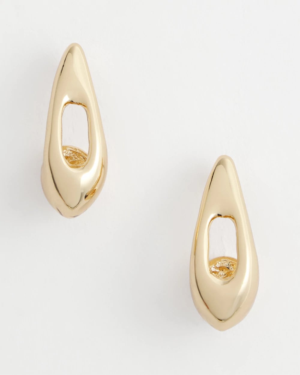 Chico's Outlet - Gold Puff Hoop Earrings