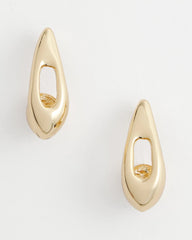 Chico's Outlet - Gold Puff Hoop Earrings