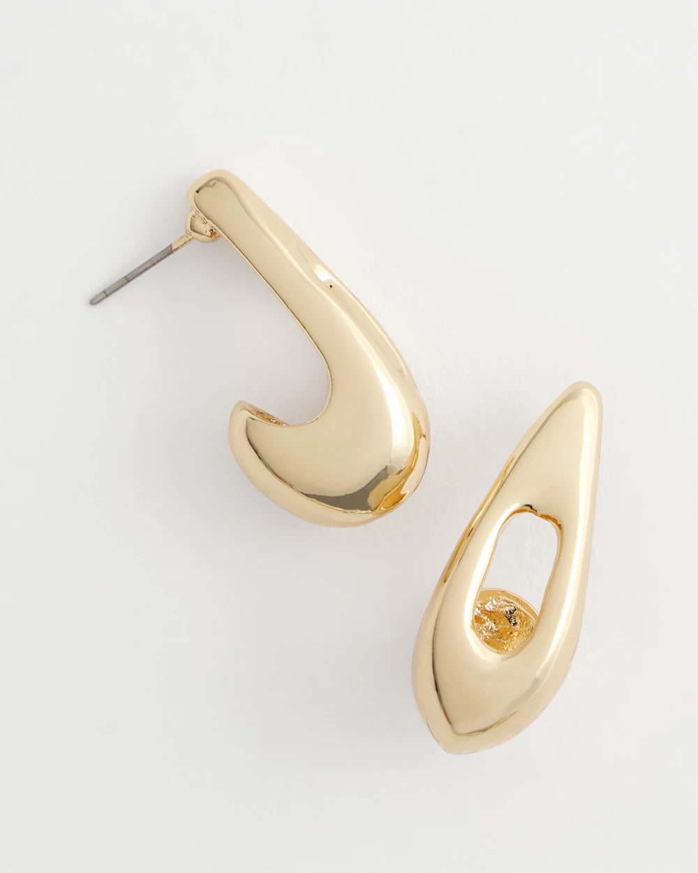 Chico's Outlet - Gold Puff Hoop Earrings
