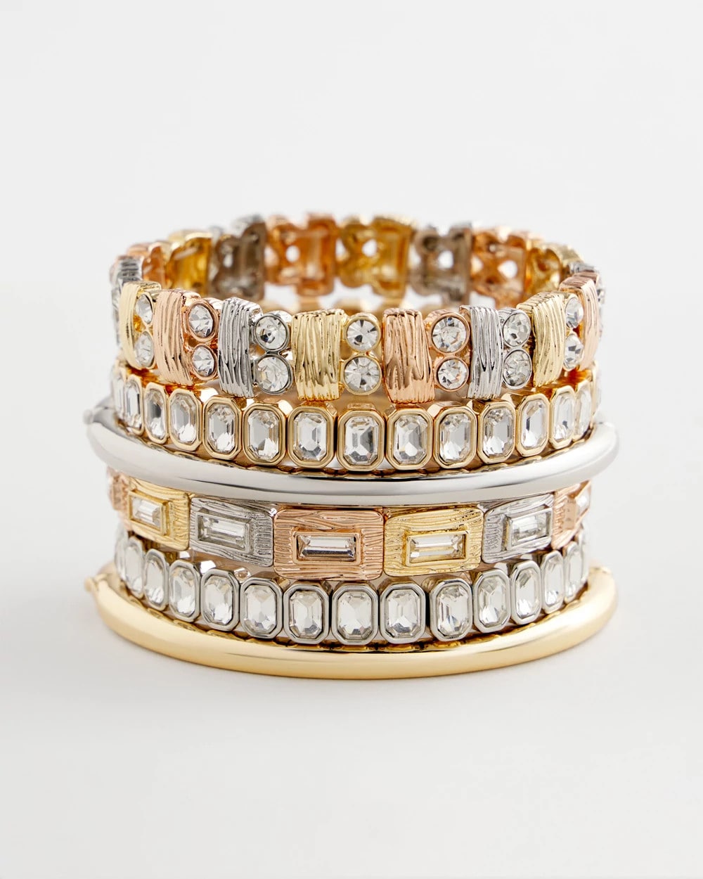 Chico's / Silver Bezel Set Stretch Tennis Bracelet