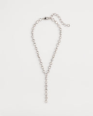 Chico's Sale - Bezel Set Silvertone Y-Necklace