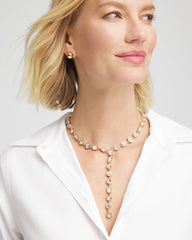 Chico's On Sale - Bezel Set Goldtone Y-Necklace