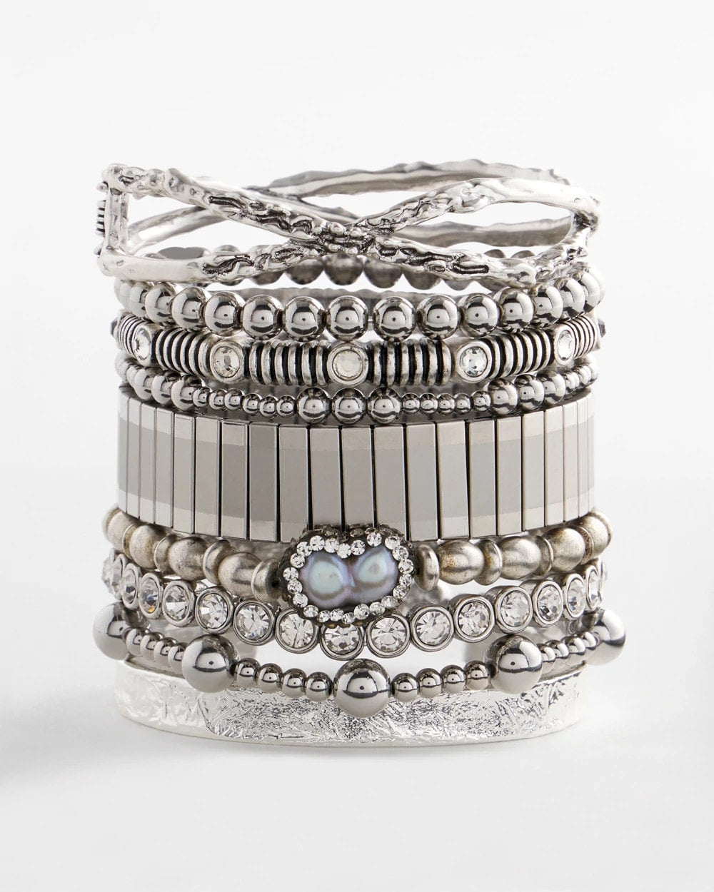 Chico's Sale - Silver Tone Stretch Watchband Bracelet