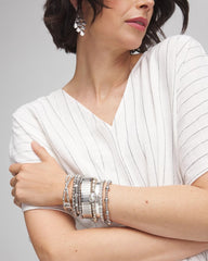 Chico's Sale - Silver Tone Stretch Watchband Bracelet