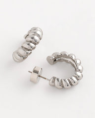 Chico's For Sale - No Droop® Silvertone Twisted Hoop Earrings