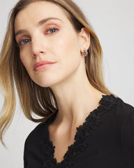 Chico's For Sale - No Droop® Silvertone Twisted Hoop Earrings