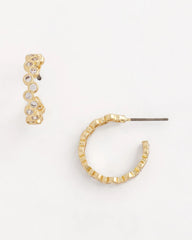 Chico's Outlet - Goldtone Cubic Zirconia Hoop Earrings