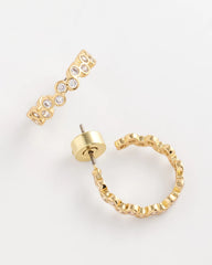 Chico's Outlet - Goldtone Cubic Zirconia Hoop Earrings