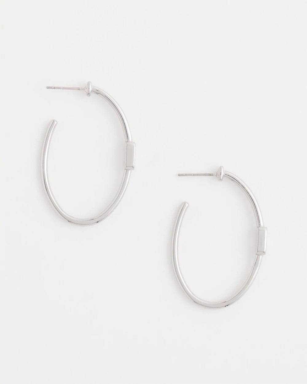 Chico's US - Silver Oval Hoop Earrings