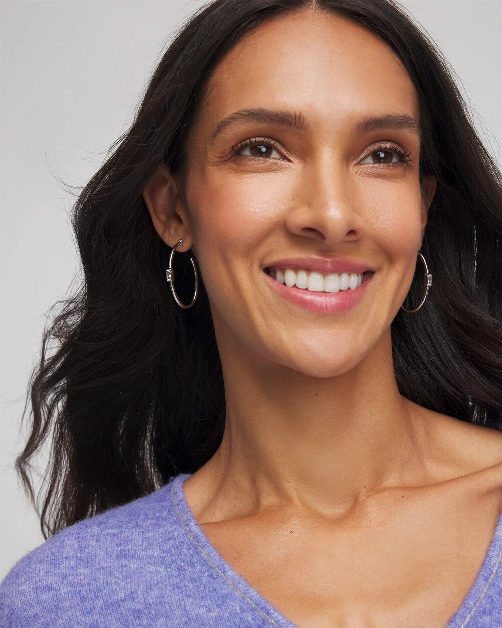Chico's US - Silver Oval Hoop Earrings