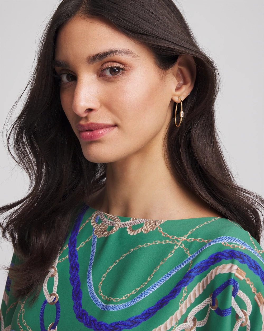 Chico's / Gold Oval Hoop Earrings