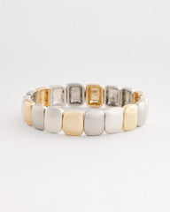 Chico's Discount - Mixed-Metal Matte Square Stretch Bracelet