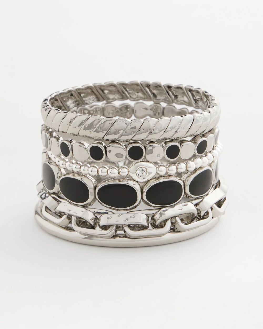 Chico's / Black Mini Circle Stretch Bracelet