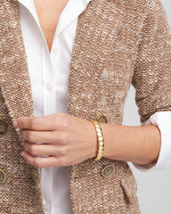 Chico's Outlet - Golden Matte Square Stretch Bracelet