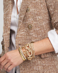 Chico's Outlet - Golden Matte Square Stretch Bracelet