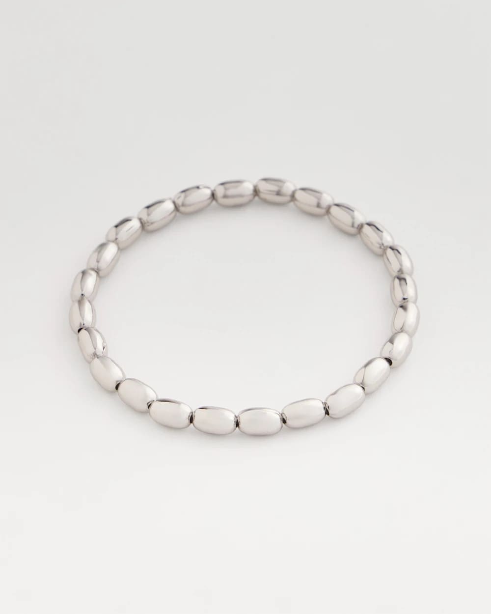 Chico's Online - Silvertone Oval Beaded Stretch Bracelet