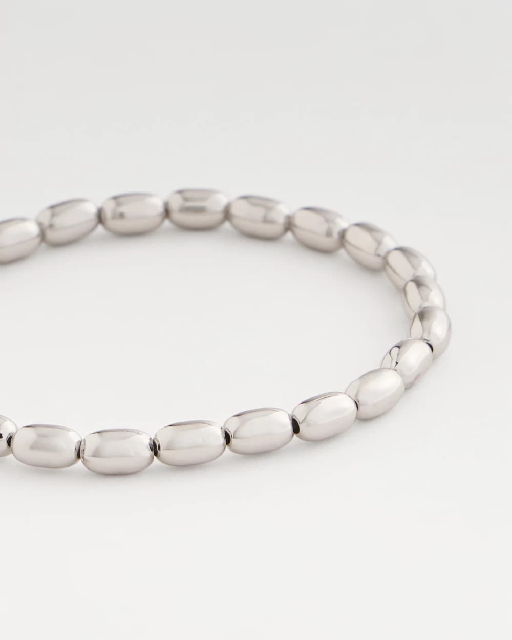 Chico's Online - Silvertone Oval Beaded Stretch Bracelet