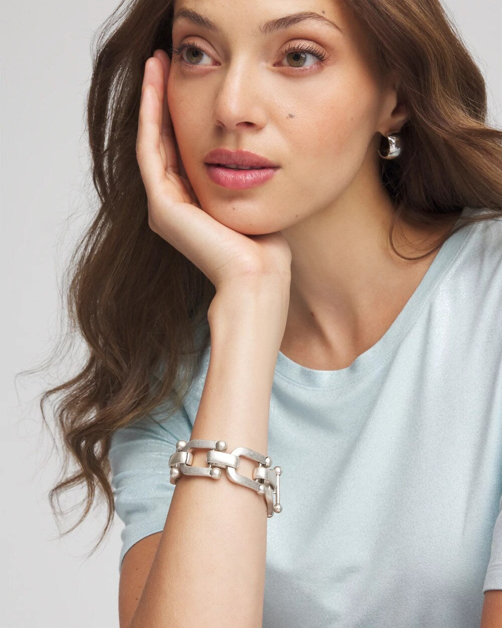 Chico's US - Silvertone Link Chain Bracelet