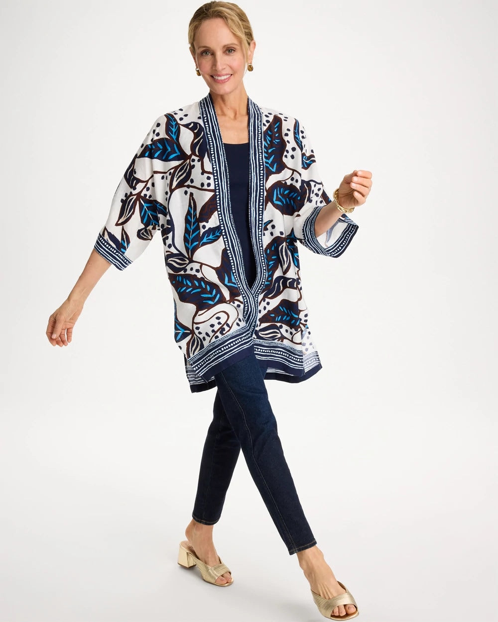 Chico's / Printed Belted Kimono