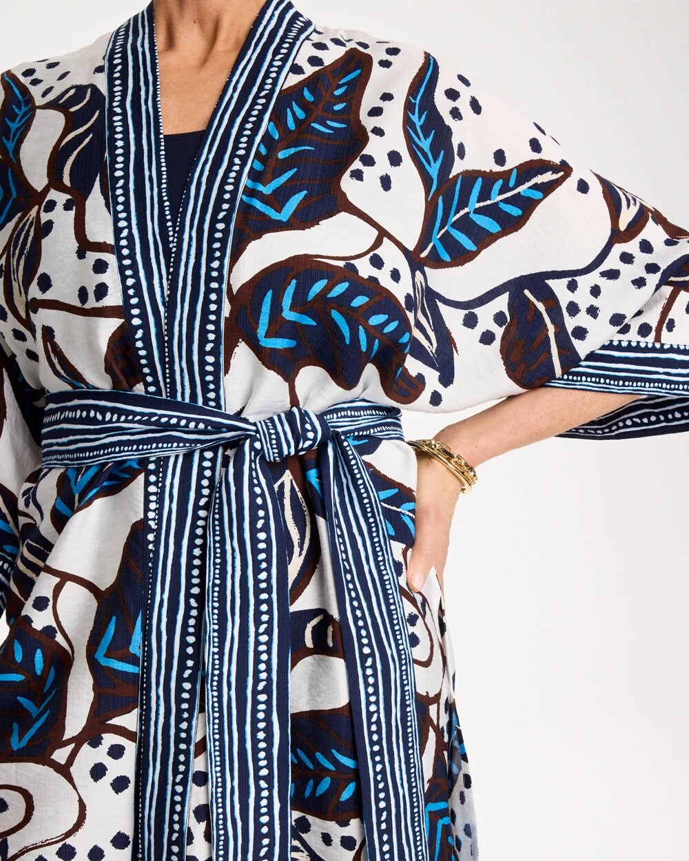 Chico's / Printed Belted Kimono
