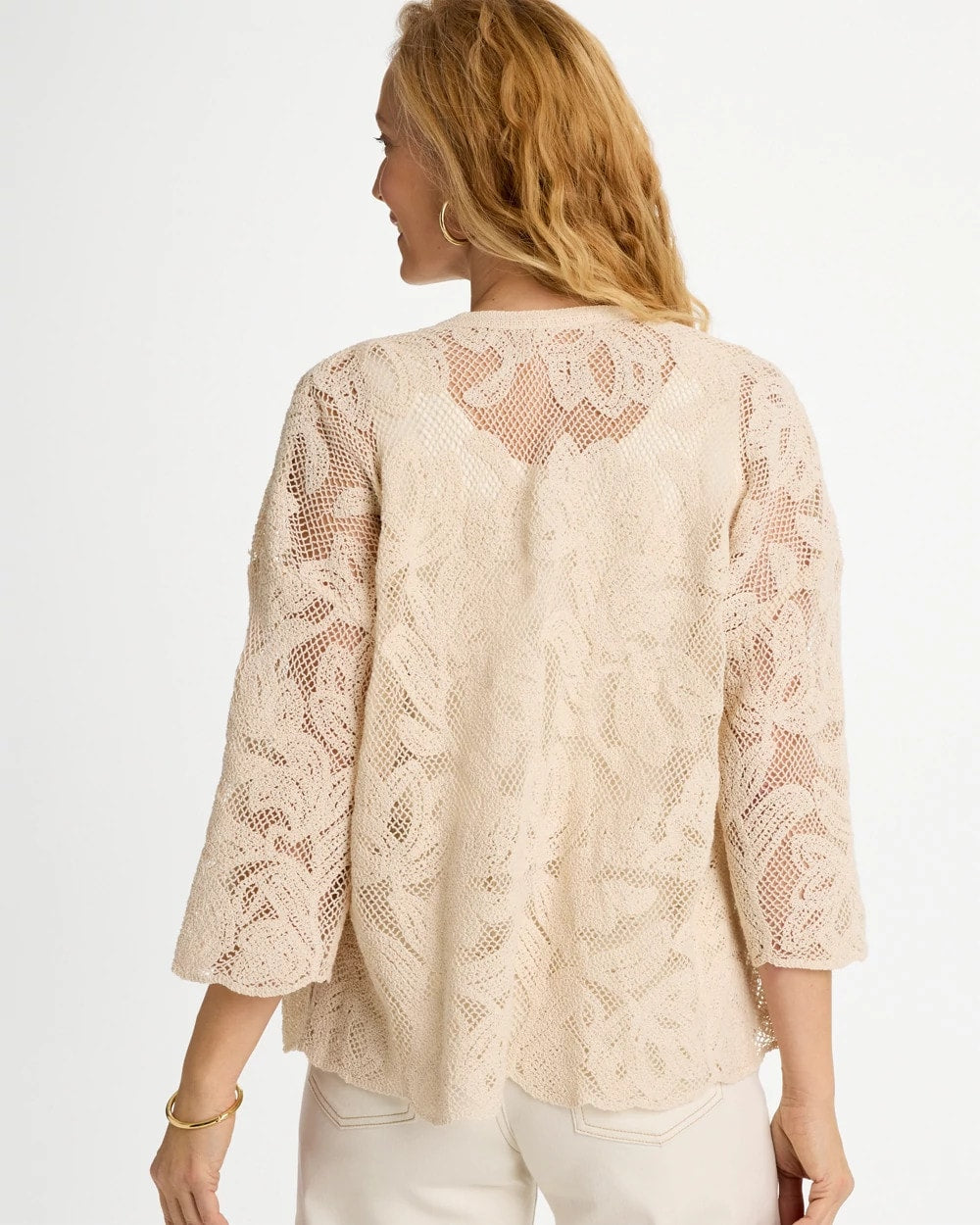Chico's Discount - Short Crochet Lace Kimono