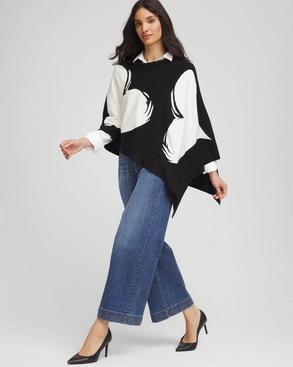 Chico's / Love Brush Convertible Sweater Poncho