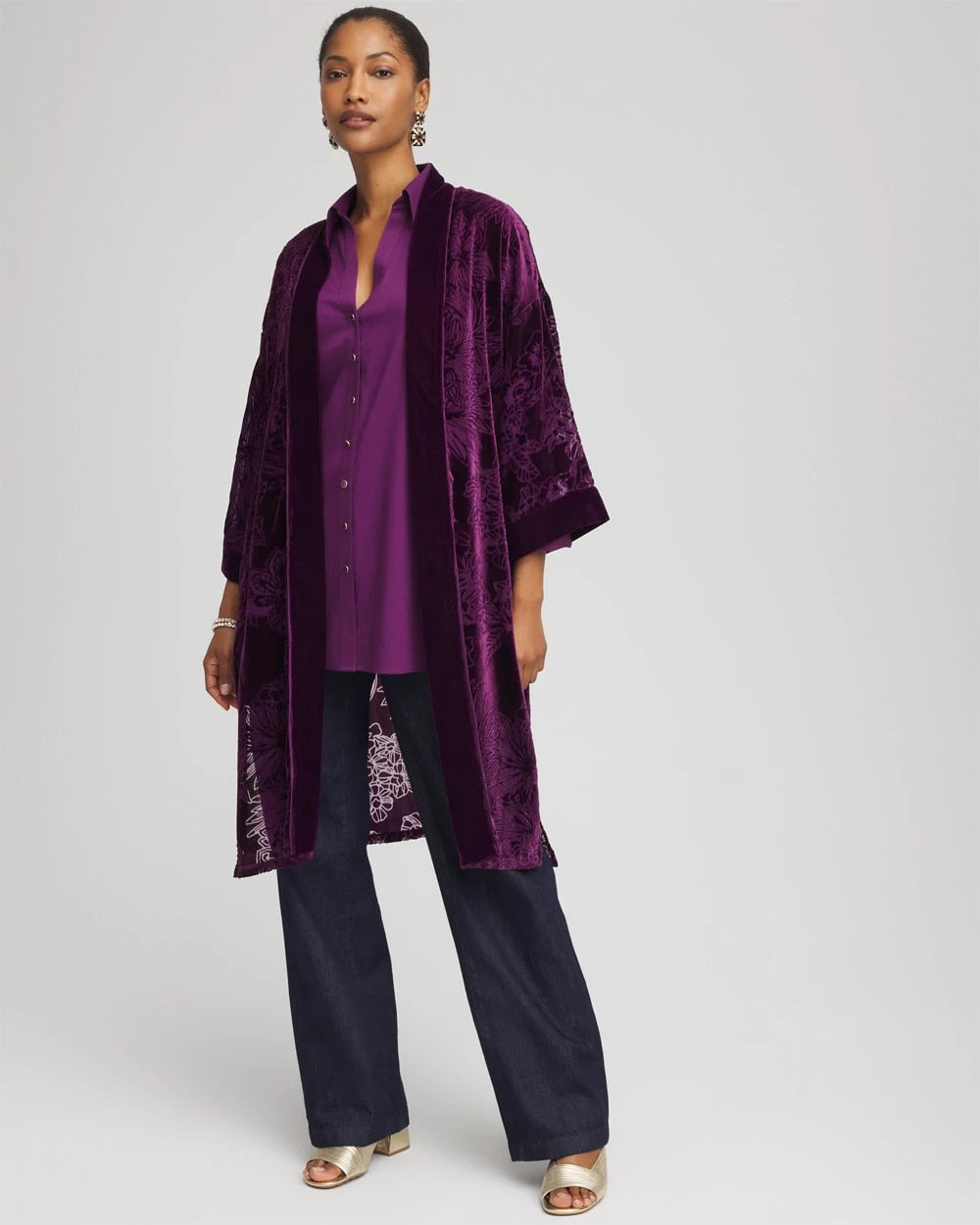Chico's On Sale - Floral Burnout Kimono