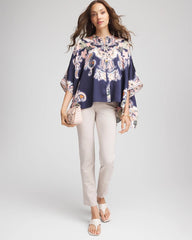 Chico's Outlet - Collarless Floral-Paisley Poncho