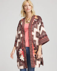Chico's US - Long Mixed-Print Kimono