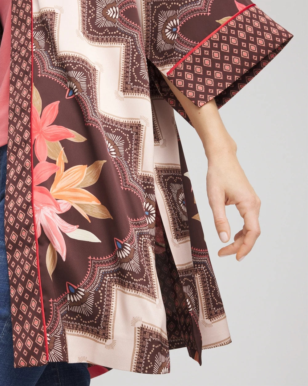 Chico's US - Long Mixed-Print Kimono
