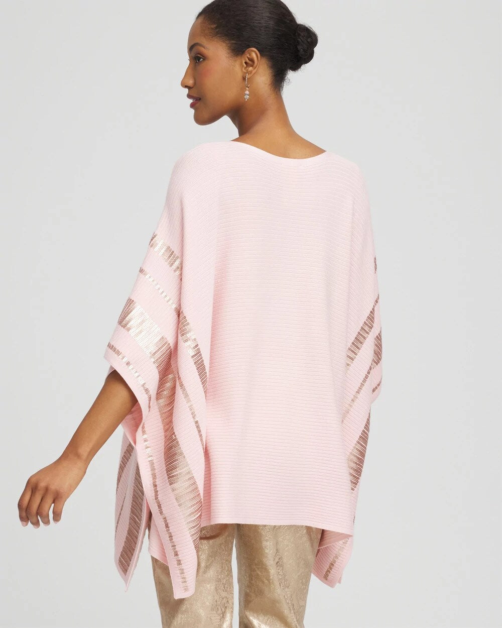 Chico's Sale - Sequin Striped Sweater Poncho