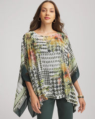 Chico's On Sale - Printed Crinkle-Chiffon Pullover Poncho