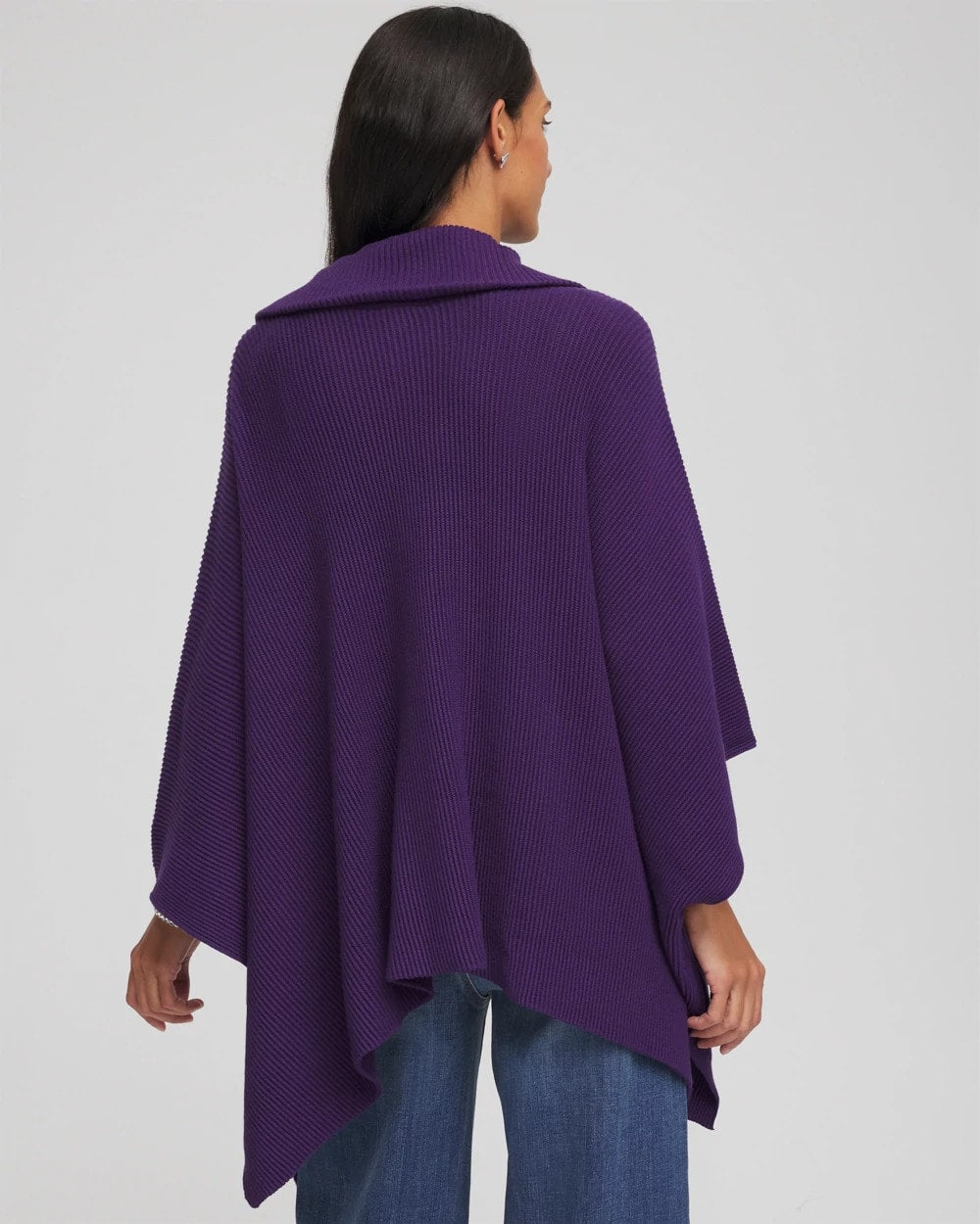 Chico's Online - Rhinestone Zip-Collar Sweater Poncho