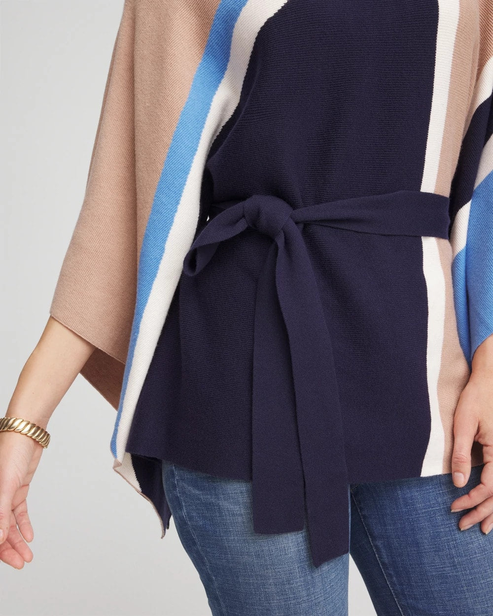 Chico's On Sale - Belted Colorblock Poncho