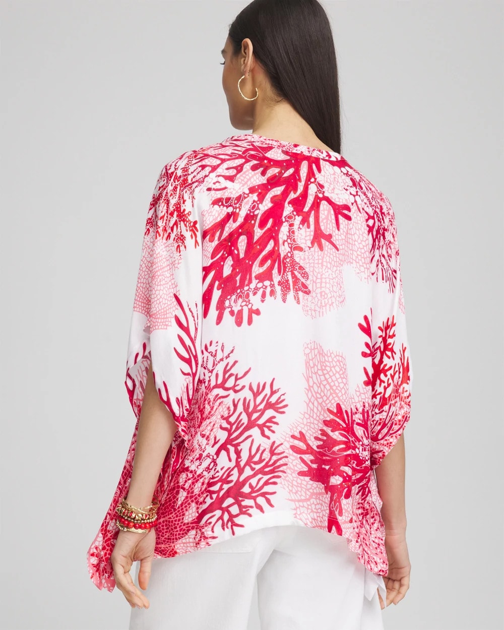 Chico's / Coral Reef Motif Poncho