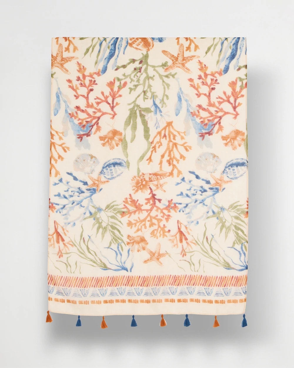 Chico's / Sea Life Tassel Oblong Scarf