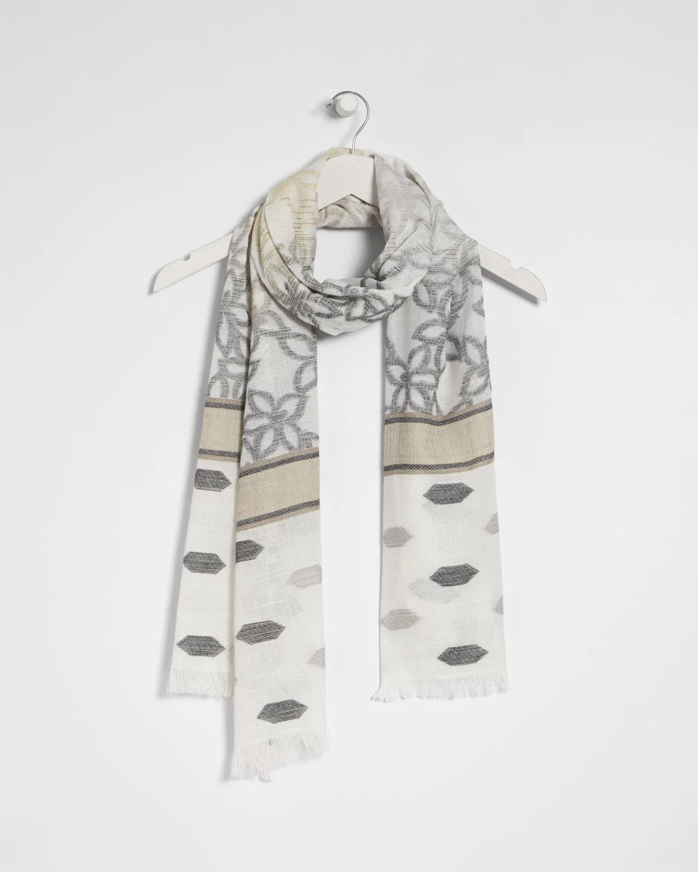 Chico's Sale - Neutral Paisley Polka Dot Oblong Scarf