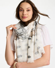 Chico's Sale - Neutral Paisley Polka Dot Oblong Scarf