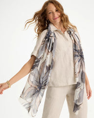 Chico's On Sale - Foiled Floral Oblong Scarf