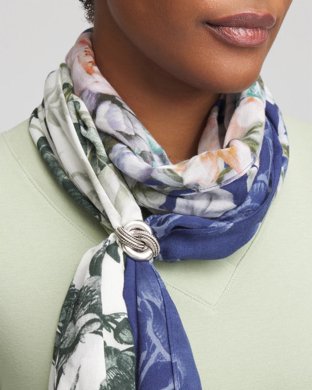 Chico's Outlet - Silvertone Knot Scarf Ring