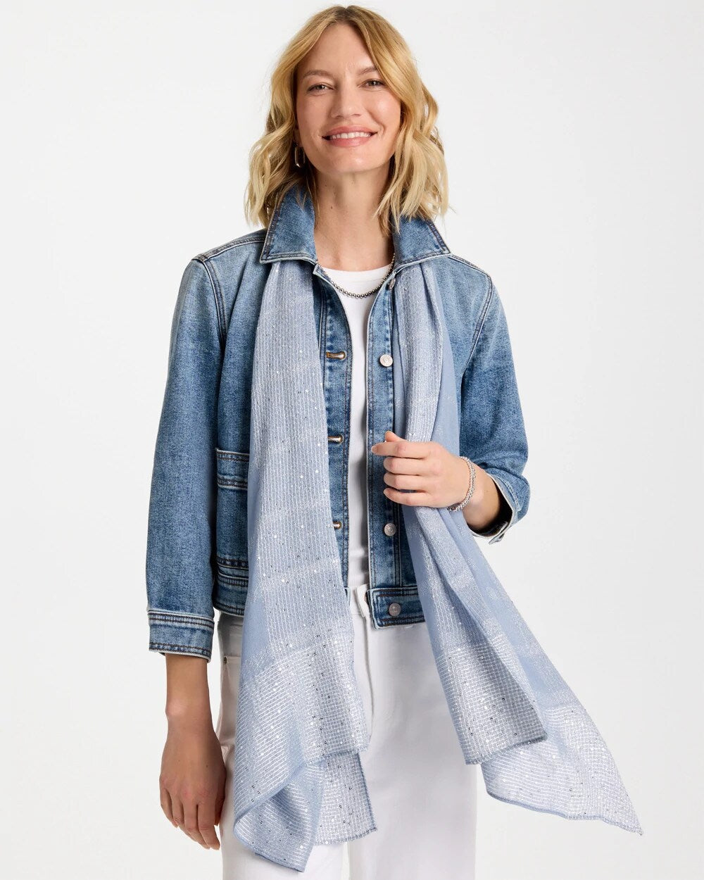 Chico's Online - Lurex Trim Oblong Scarf
