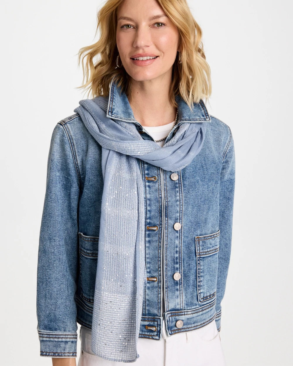 Chico's Online - Lurex Trim Oblong Scarf