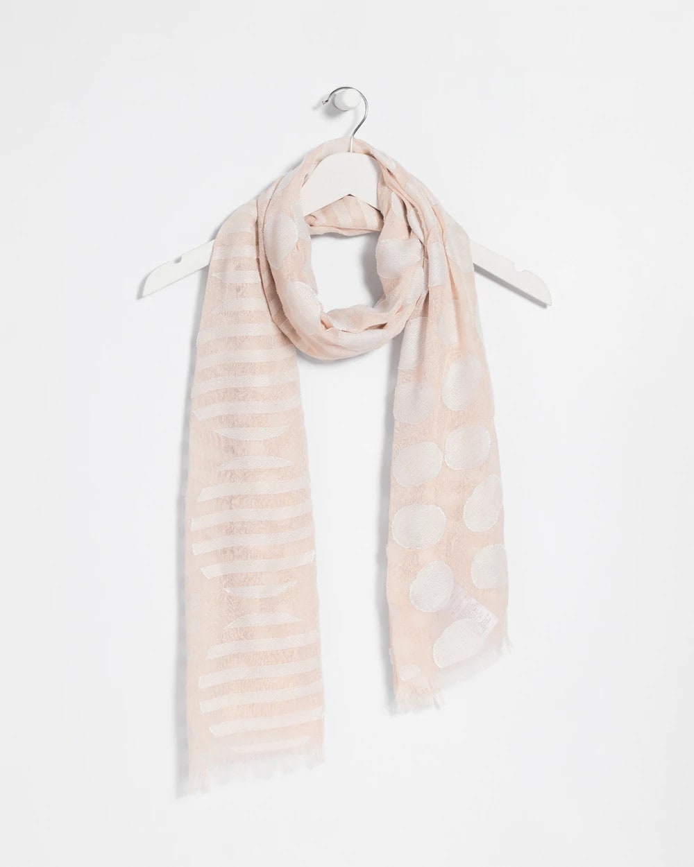 Chico's / Neutral Polka Dot Oblong Scarf