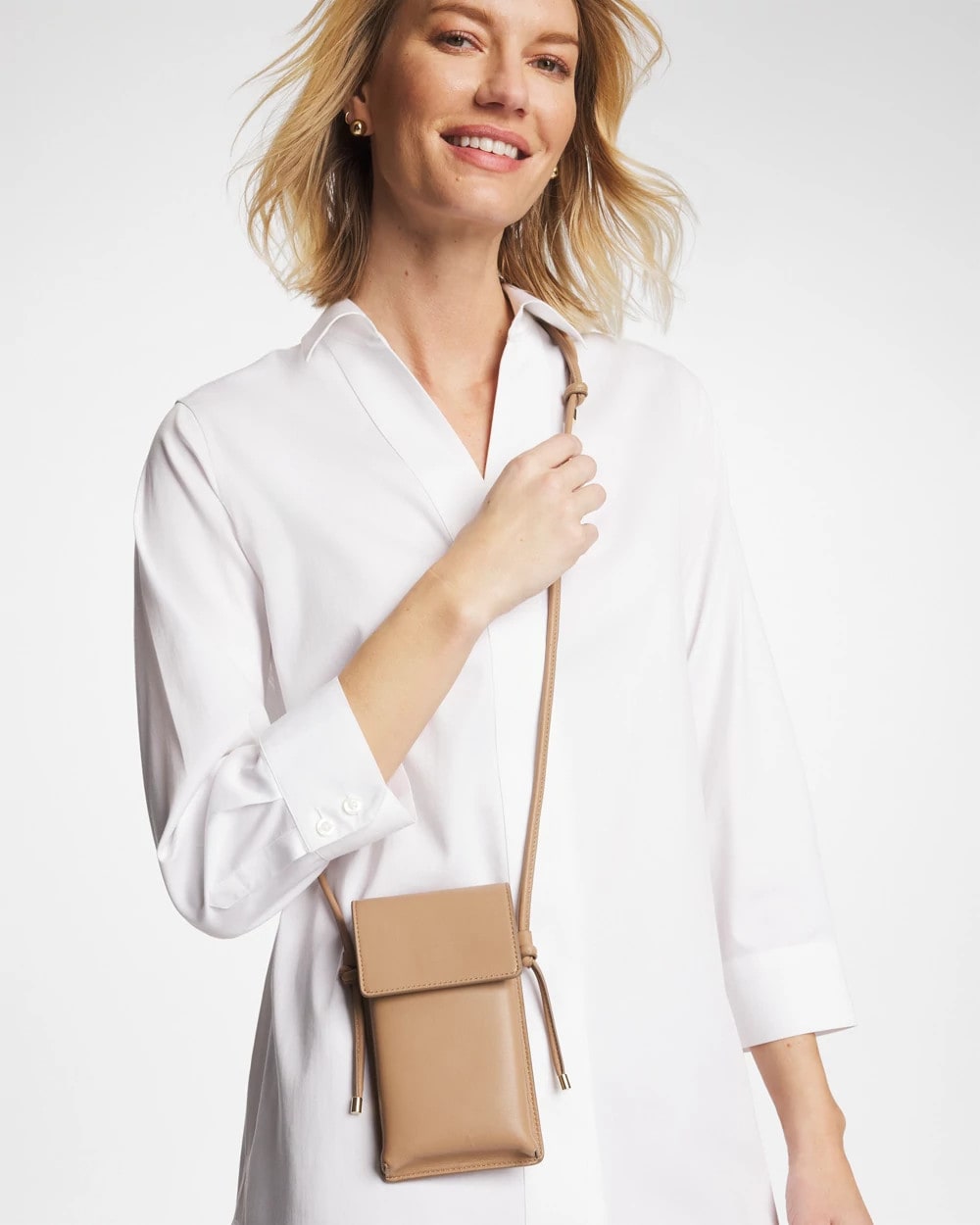 Chico's Online - Leather Cross Body Phone Holder Bag