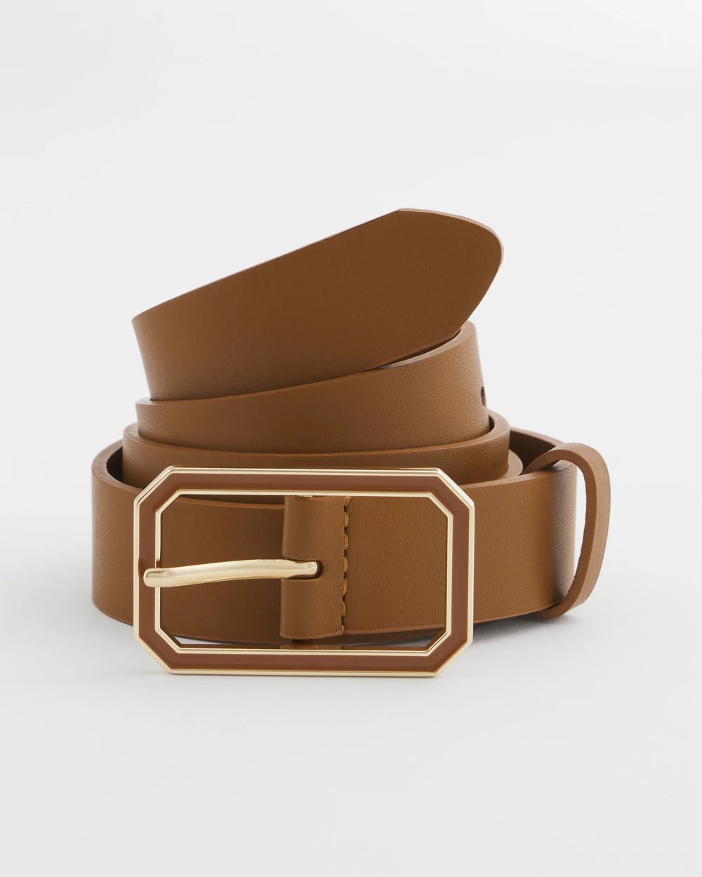 Chico's Outlet - Cognac Enamel Buckle Trouser Belt