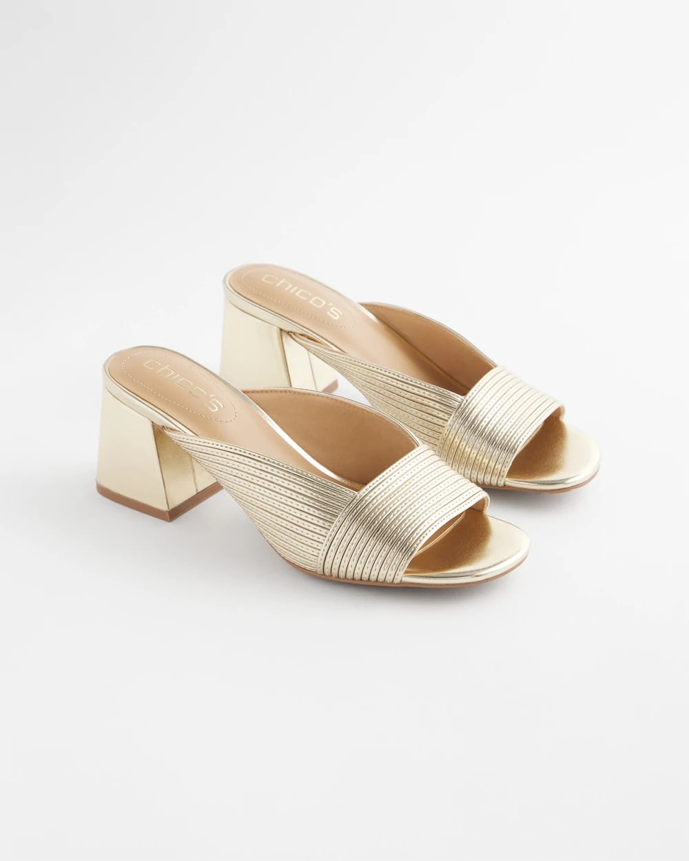 Chico's Sale - Vinia Metallic Rope Block Heels